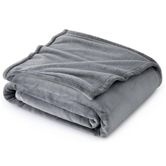 Bedsure 50x60 Fleece Throw Blanket – Soft, Cozy, Lightweight Gray Throw - Picture 1 of 3
